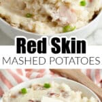 Bowl of red skin mashed potatoes.