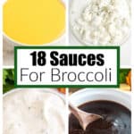 Bowl of cheese sauce, blue cheese sauce, and teriyaki sauce.