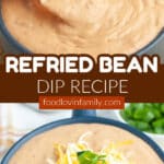 Bowl of refried bean dip.