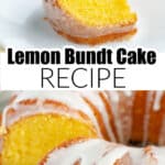 Lemon bundt cake with icing.