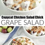 Bowl of grape salad topped with brown sugar.