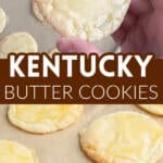 Hand holding Kentucky butter cookie.