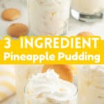 Little glasses filled with pineapple pudding.