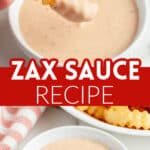 Bowl of fry sauce with a crinkle french fry.