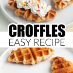 Croffles on a plate.