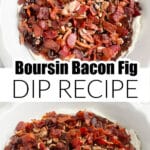 Pie dish with Boursin bacon dip.