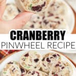 Plate of cranberry pinwheels.