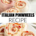 Italian pinwheels on a plate.