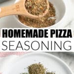 Bowl of pizza seasoning.
