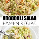 Bowl of broccoli salad.