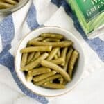 Bowl of seasoned green beans.