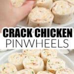 Plate of chicken pinwheels.