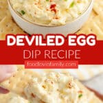 Bowl of deviled egg dip.