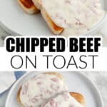 Plate of chipped beef on toast.