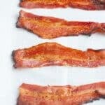 Bacon on a parchment paper.