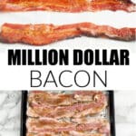 Bacon on a baking pan.