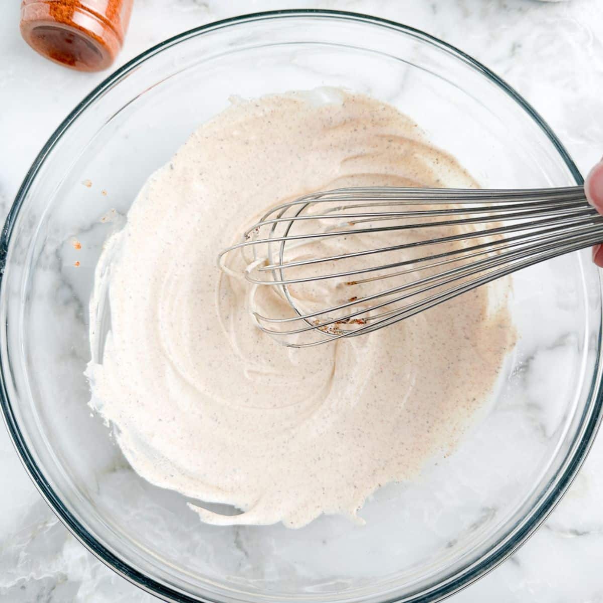 Bowl of dressing.