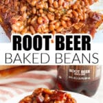 Plate of baked beans.