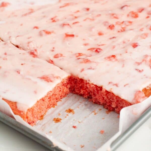 Strawberry sheet cake.