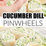 Plate of cucumber pinwheels.