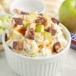 Bowl of Snickers apple salad.