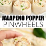 Plate of jalapeno popper pinwheels.