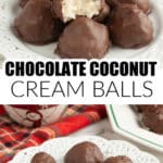 Plate of coconut cream balls.