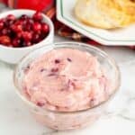 Bowl of cranberry butter.