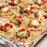 Pan with taco bites.