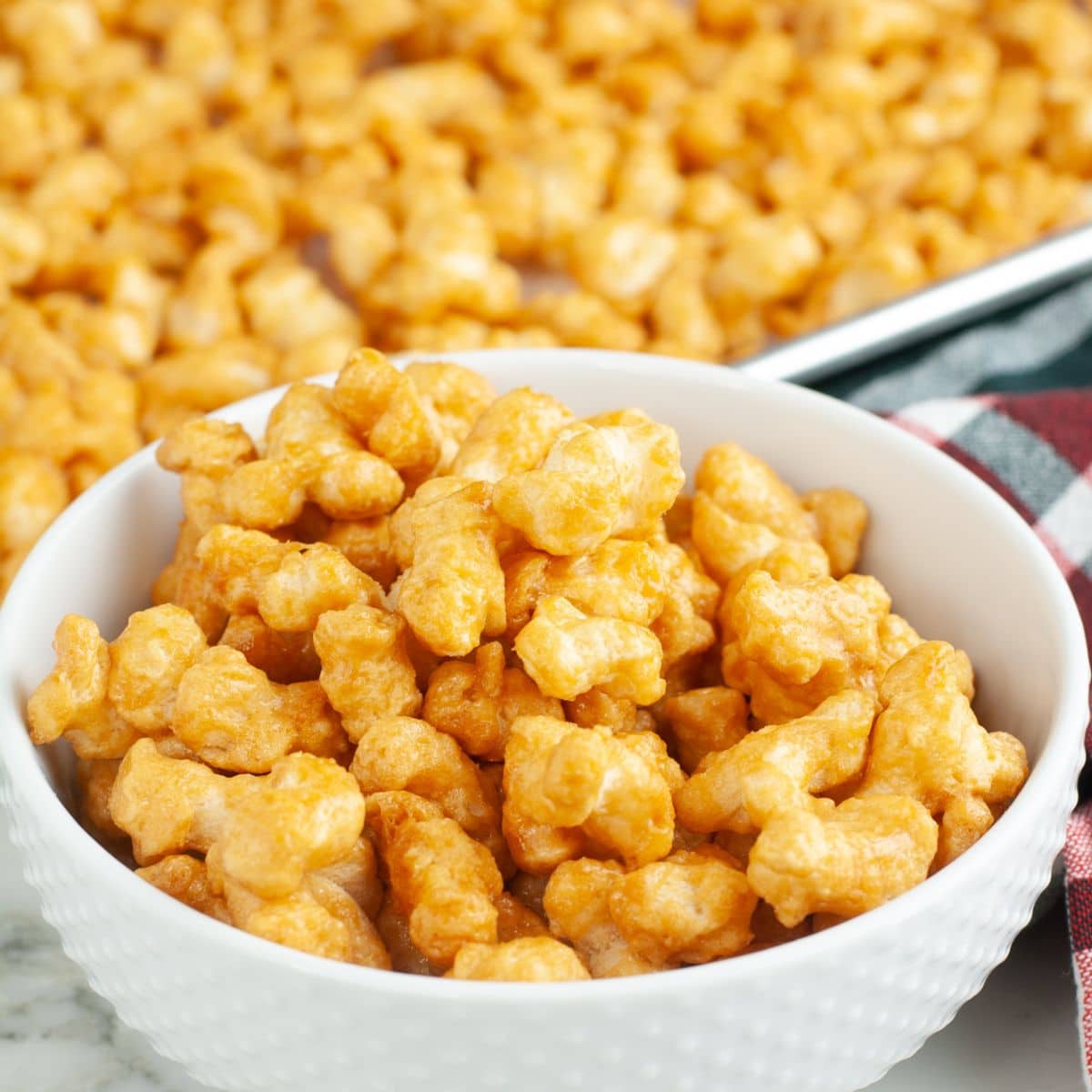 Bowl of puffcorn. 
