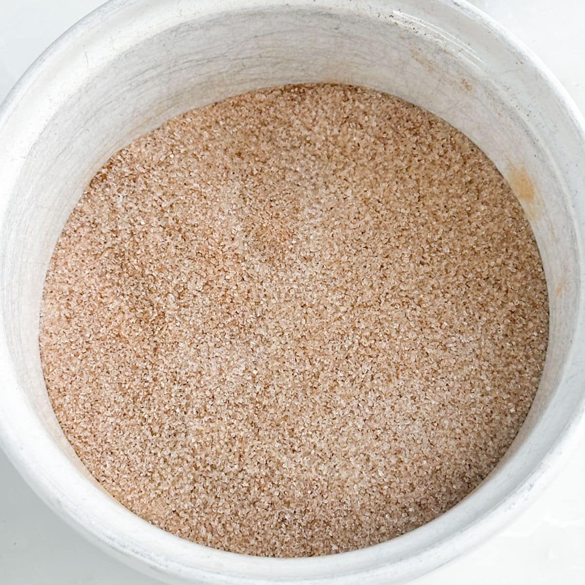 Bowl of cinnamon sugar.