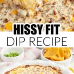 Baking dish with hissy fit dip.