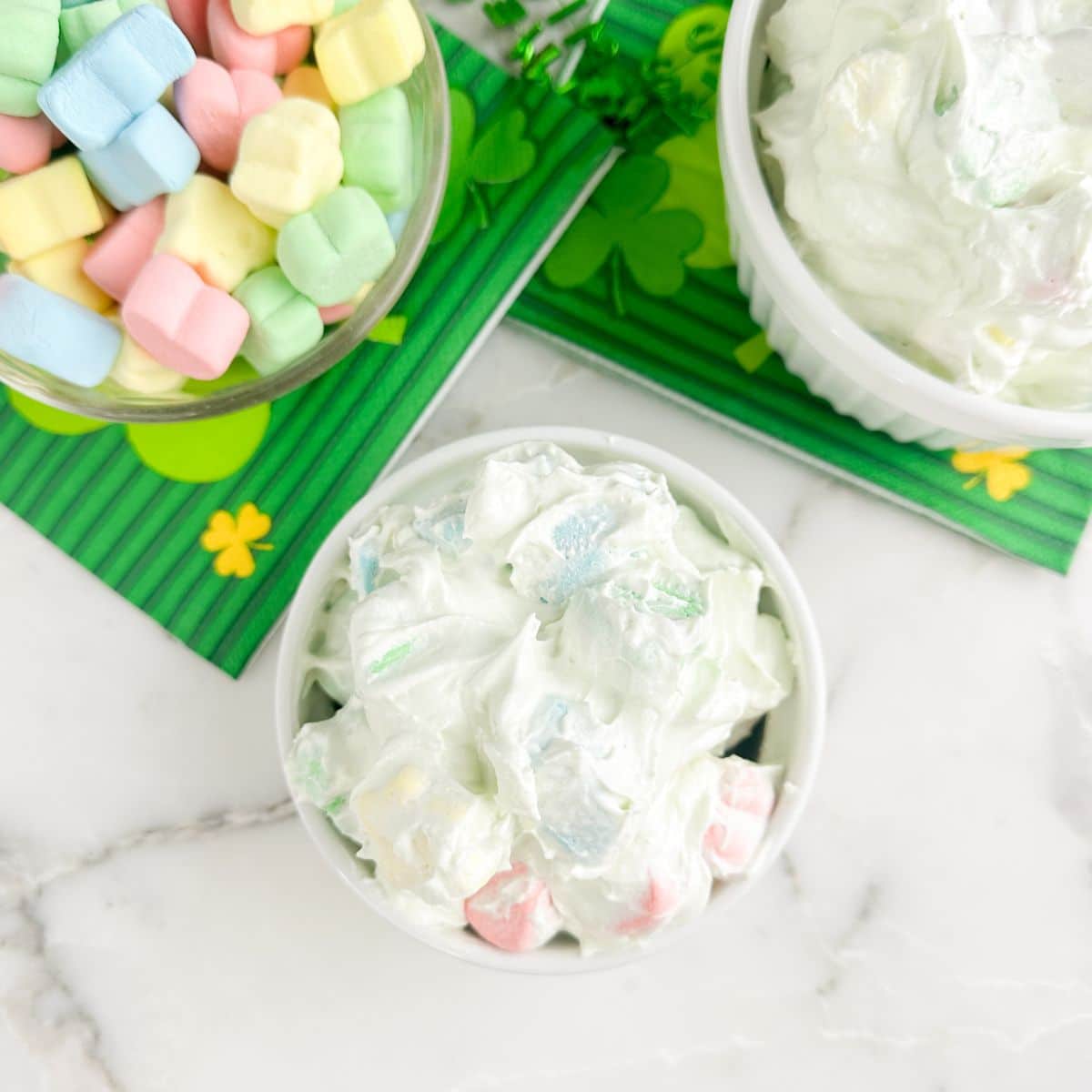 Bowl of marshmallow dip. 