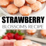Plate of strawberry blossoms cakes.