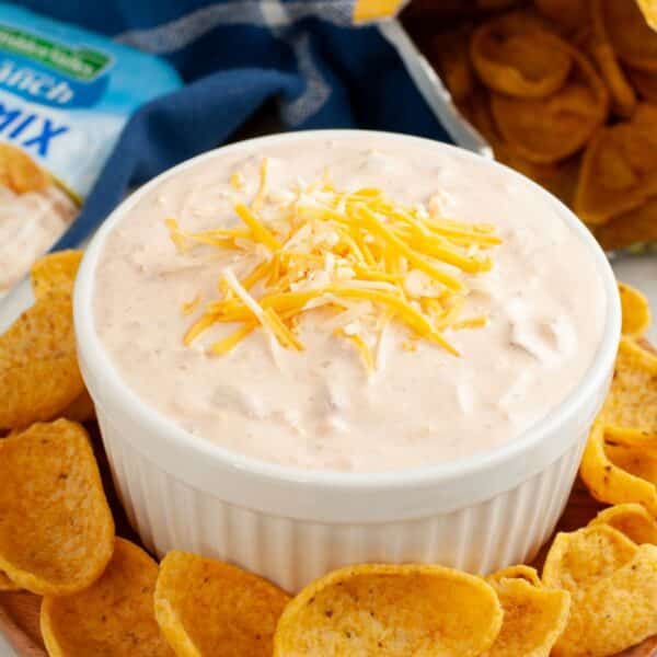 Bowl of fiesta ranch dip.