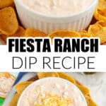 Bowl fiesta ranch dip in a bowl surrounded by chips.