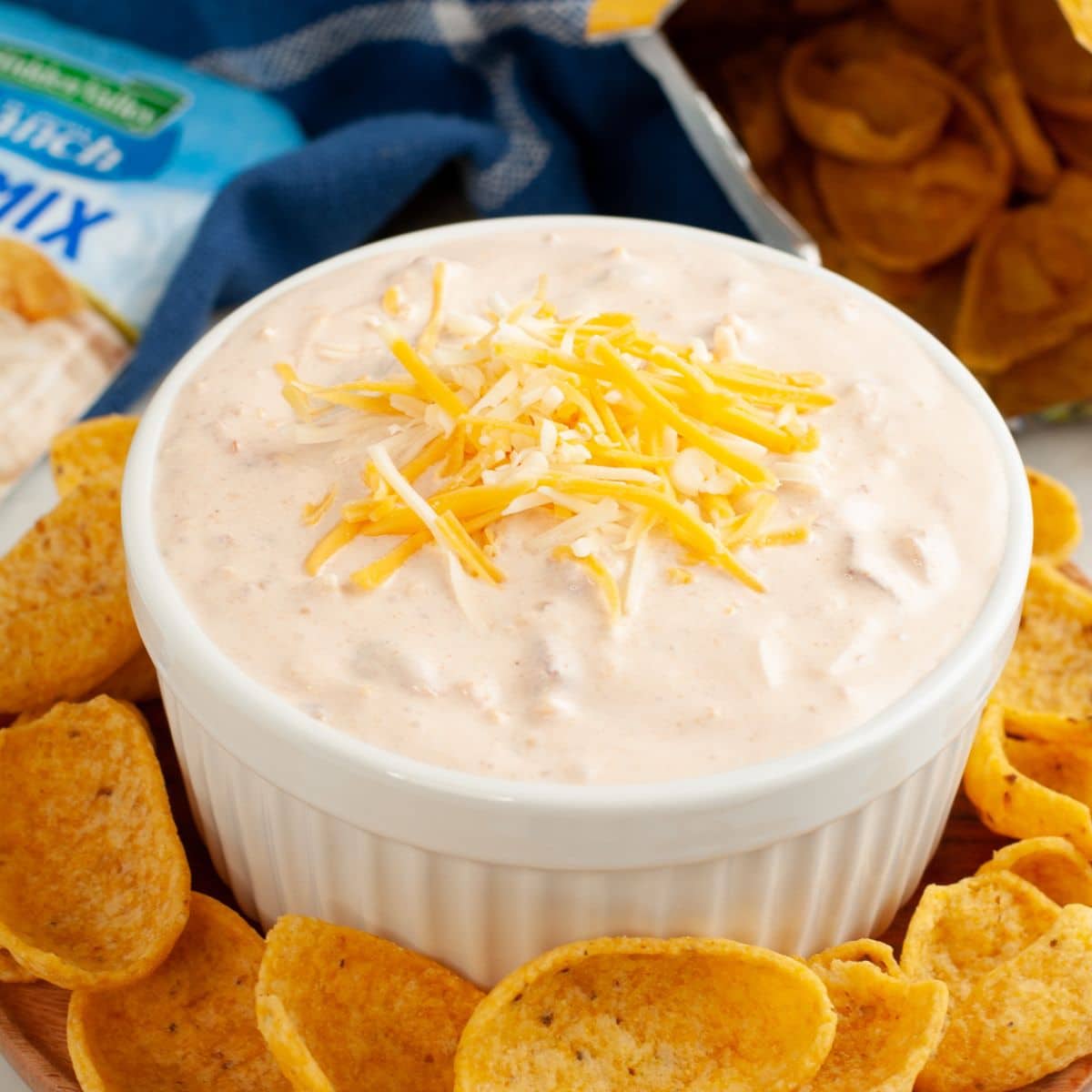 Bowl of fiesta ranch dip. 