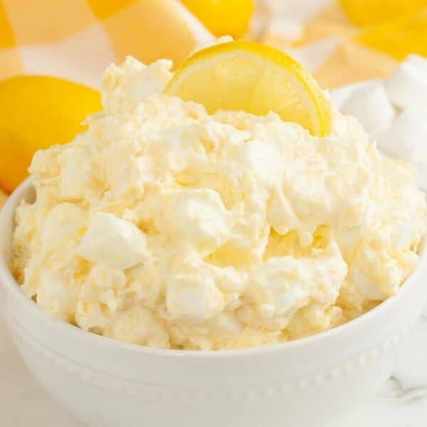 Lemon fluff in a bowl.