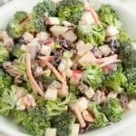 Bowl of broccoli apple salad.