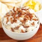 Bowl of pineapple pretzel fluff.