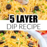 5 layer dip in a pie dish.