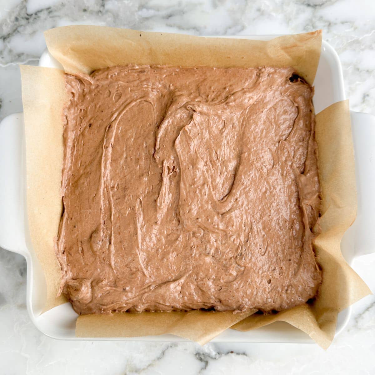 Chocolate Cool Whip Pie in a baking dish. 