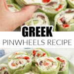 Greek pinwheels on a plate.