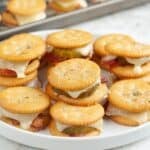 Plate of Ritz pickle bacon crackers.