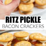 Plate of Ritz pickle crackers.