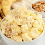 Bowl of banana pudding fluff.