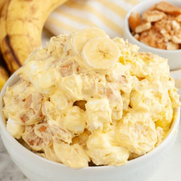 Bowl of banana pudding fluff.