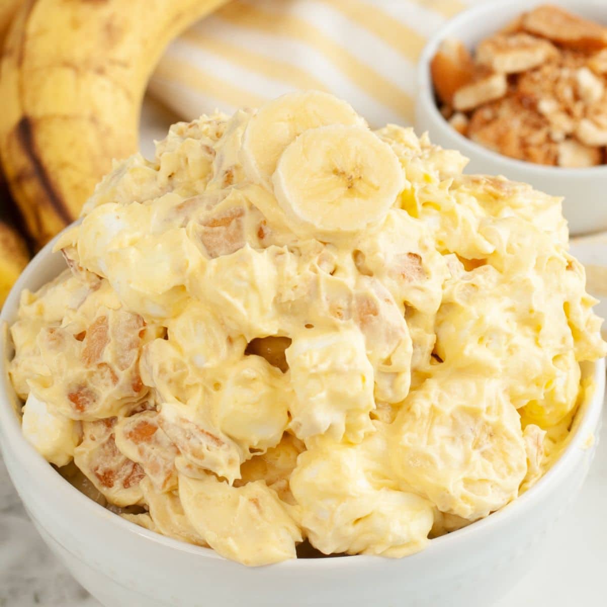 Bowl of banana pudding fluff.