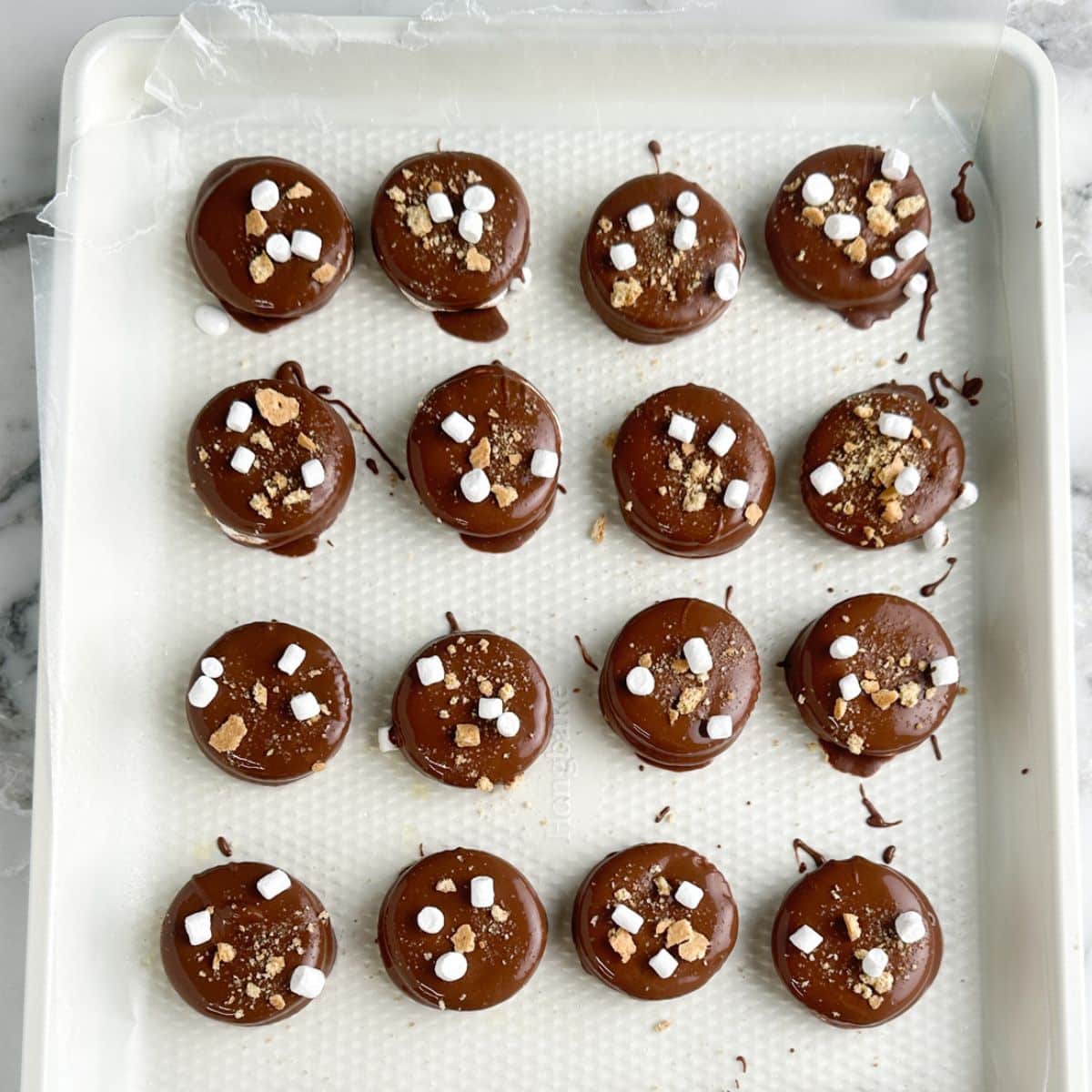 Chocolate covered Ritz cracker cookies.