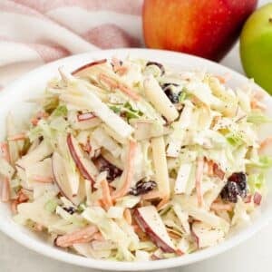 Bowl of apple cranberry slaw.